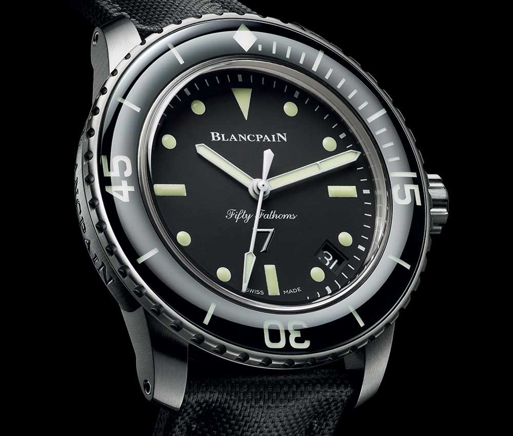 blancpain fifty fathoms nageurs combat closeup