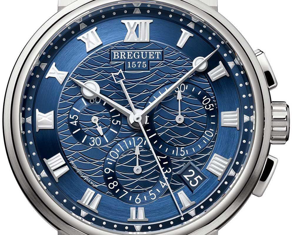 breguet marine chronograph 5527 closeup