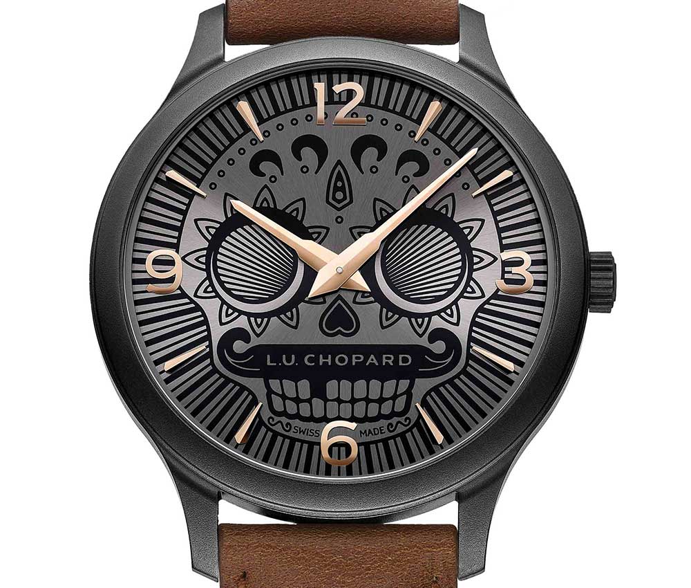 chopard luc skull one dial closeup