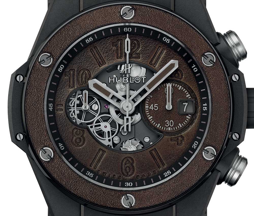 hublot big bang unico berluti cold brown closeup