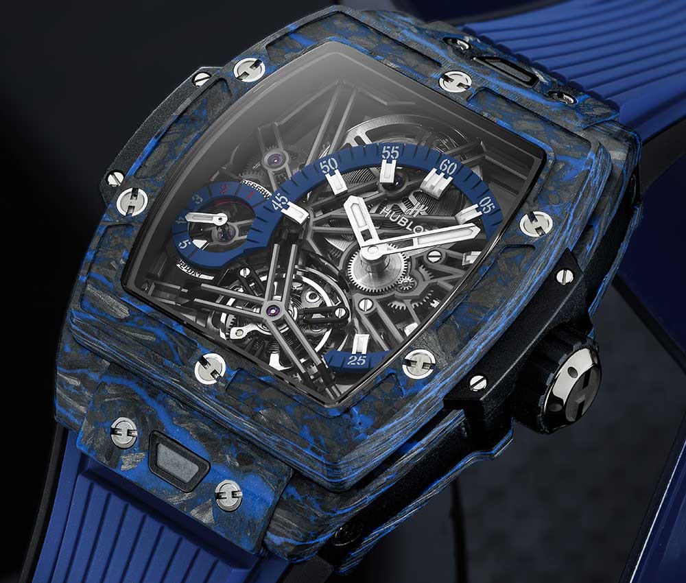 hublot spirit big bang tourbillon carbon blue profile