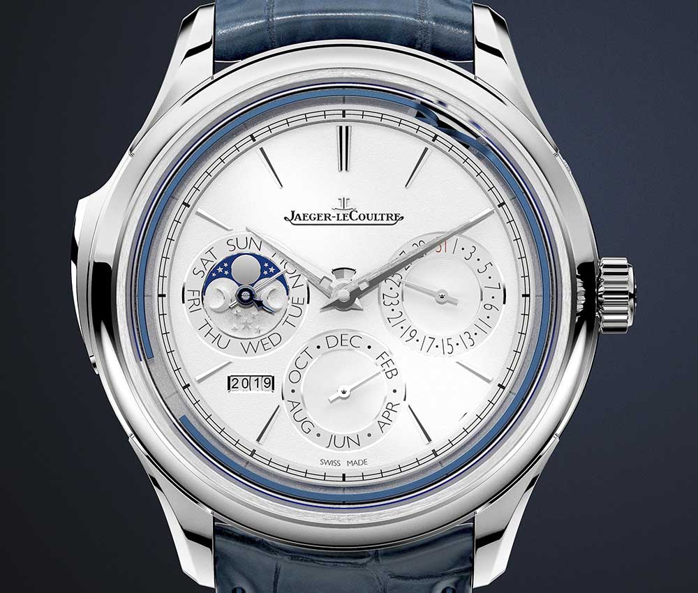 jaeger lecoultre master grande tradition minutes repeater perpetual white dial closeup