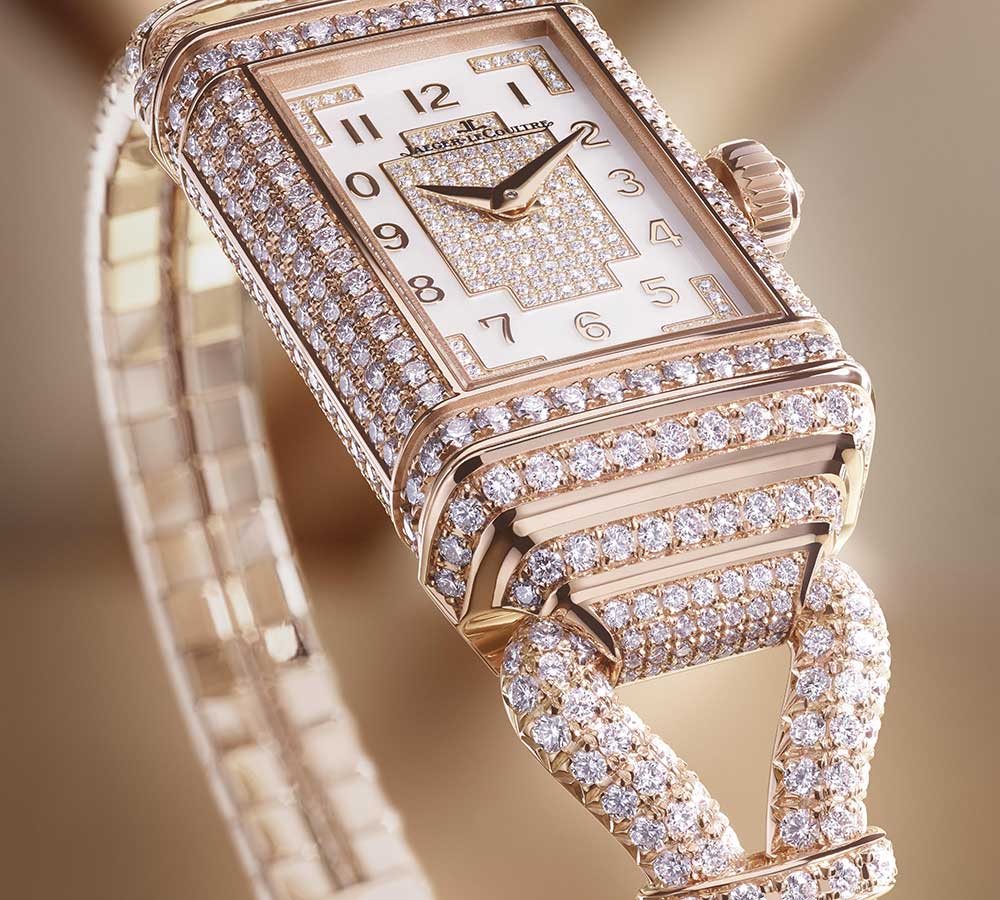 jaeger lecoultre reverso one cordonnet jewellery closeup white side