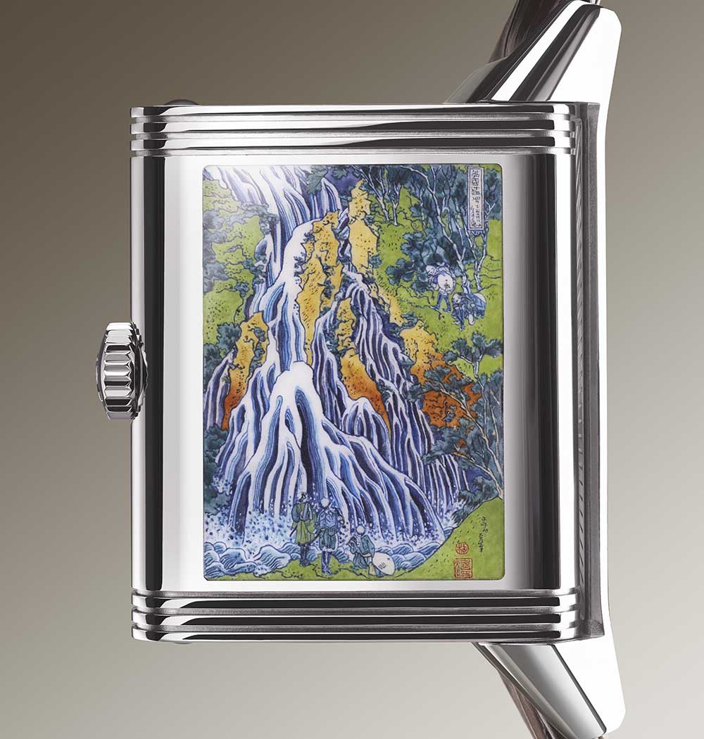 jaeger lecoultre reverso tribute enamel hokusai kirifuri closeup