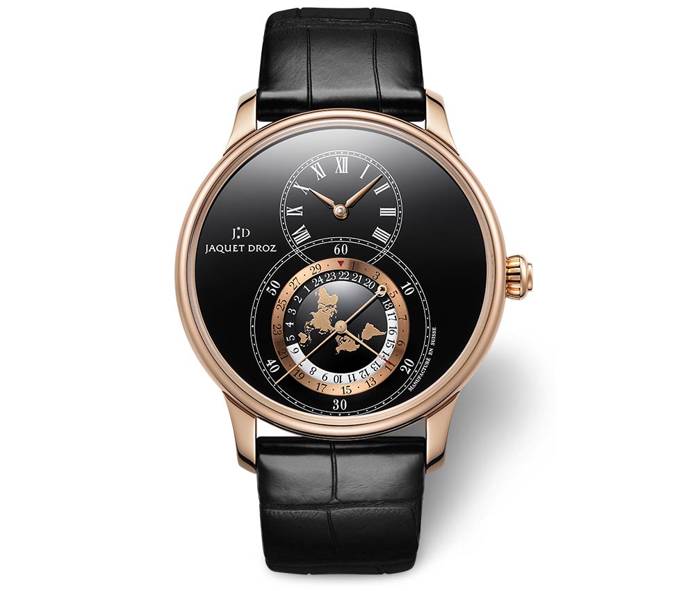 jaquet droz grande seconde dual time closeup