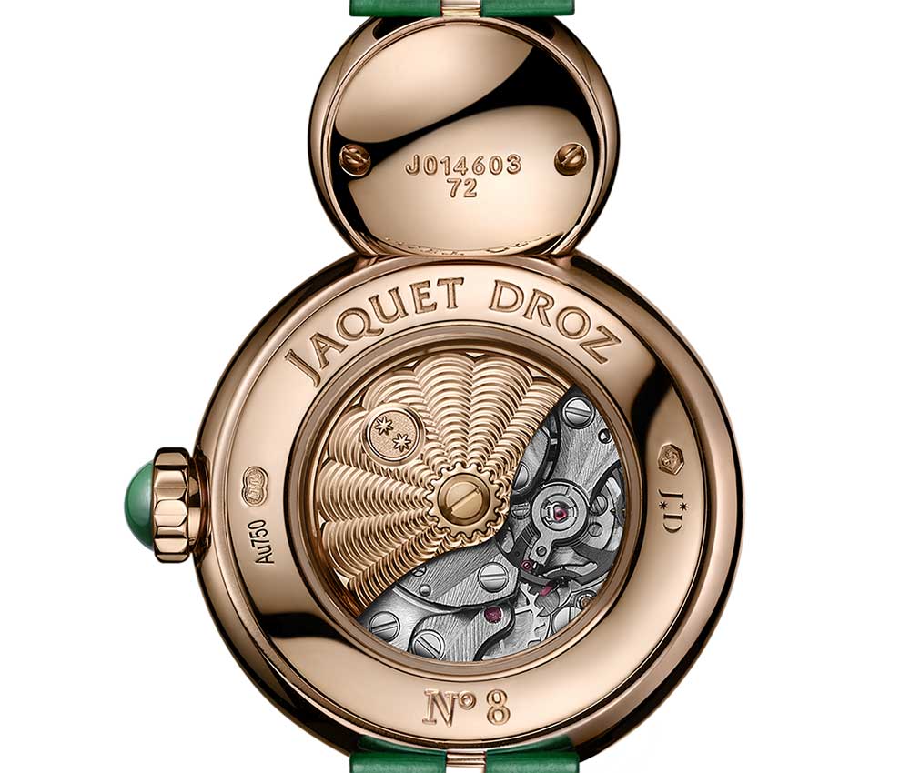 jaquet droz lady 8 petite malachite caseback