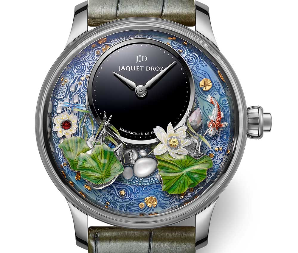 jaquet droz magic lotus automaton closeup