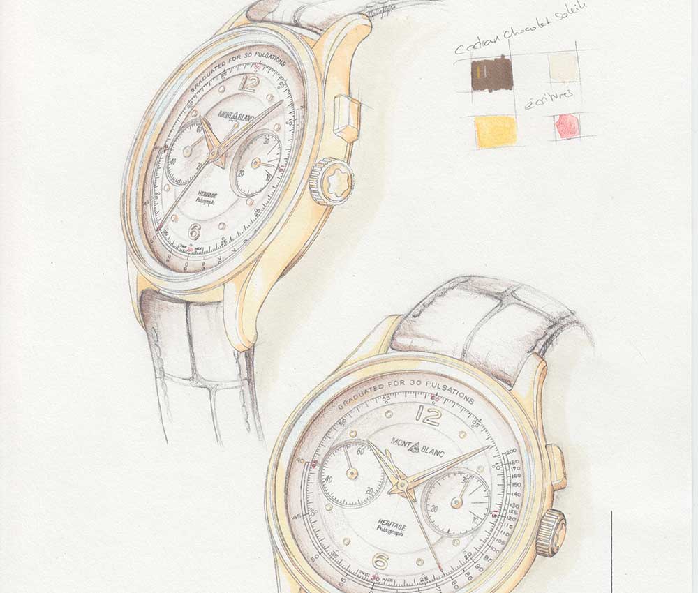 montblanc heritage pulsograph and chronograph sketch
