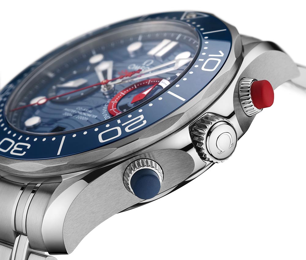 omega seamaster diver 300m chrnograph america cup 2021 side view
