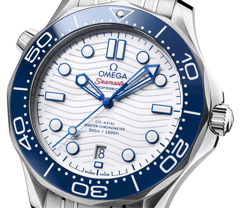 omega seamaster diver 300m tokyo 2020 closeup