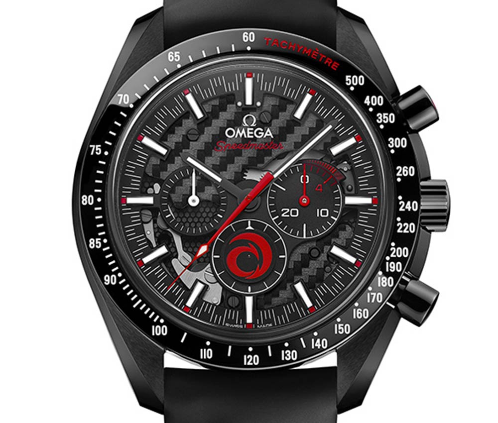 omega speedmaster dark side of the moon alinghi closeup