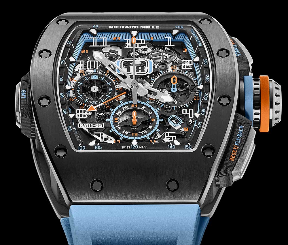 richard mille rm 11 05 chronograph flyback gmt closeup