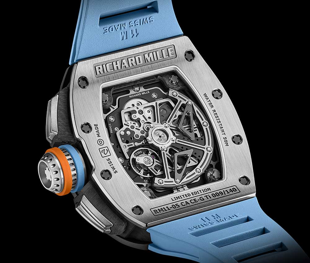 richard mille rm 11 05 chronograph flyback gmt caseback