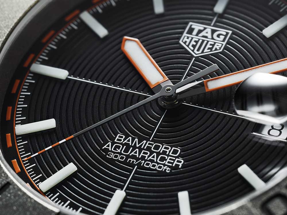 tag heuer aquaracer bamford closeup