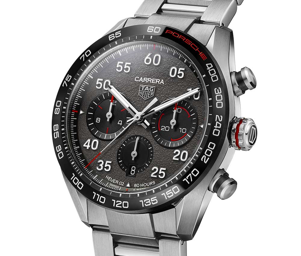 tag heuer chrono carrera porsche closeup