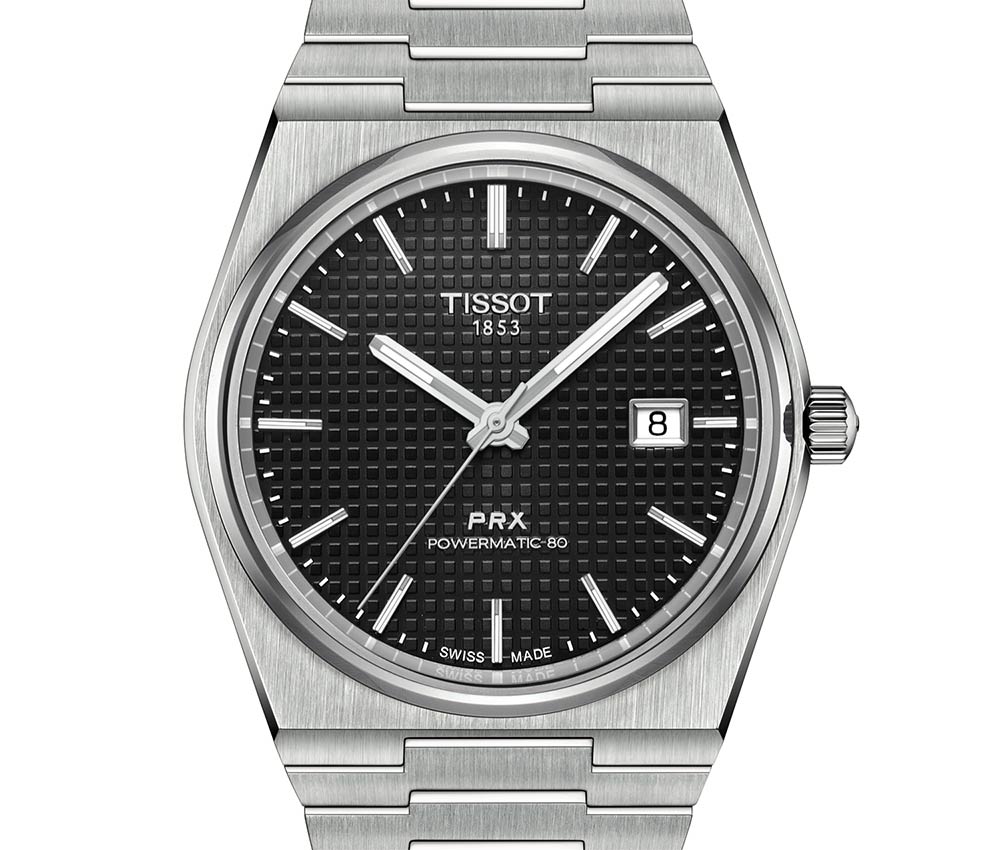 tissot prx powermatic 80 2021 closeup black dial