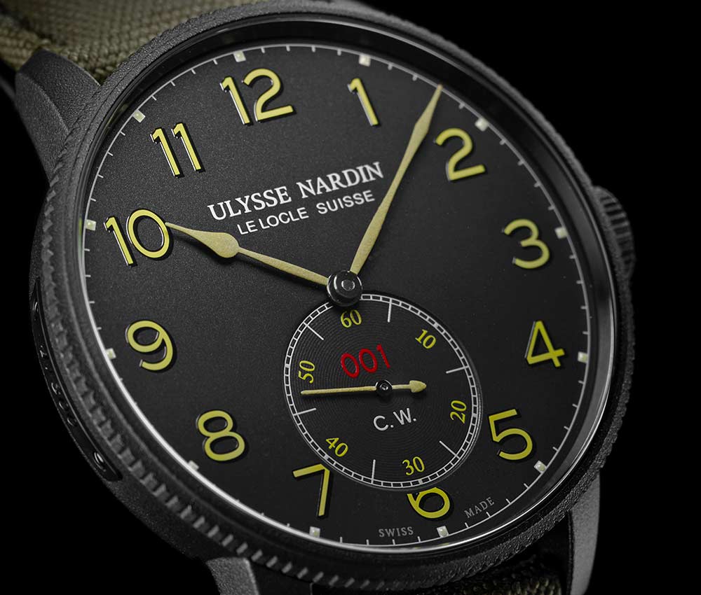 ulysse nardin marine torpilleur military black version closeup