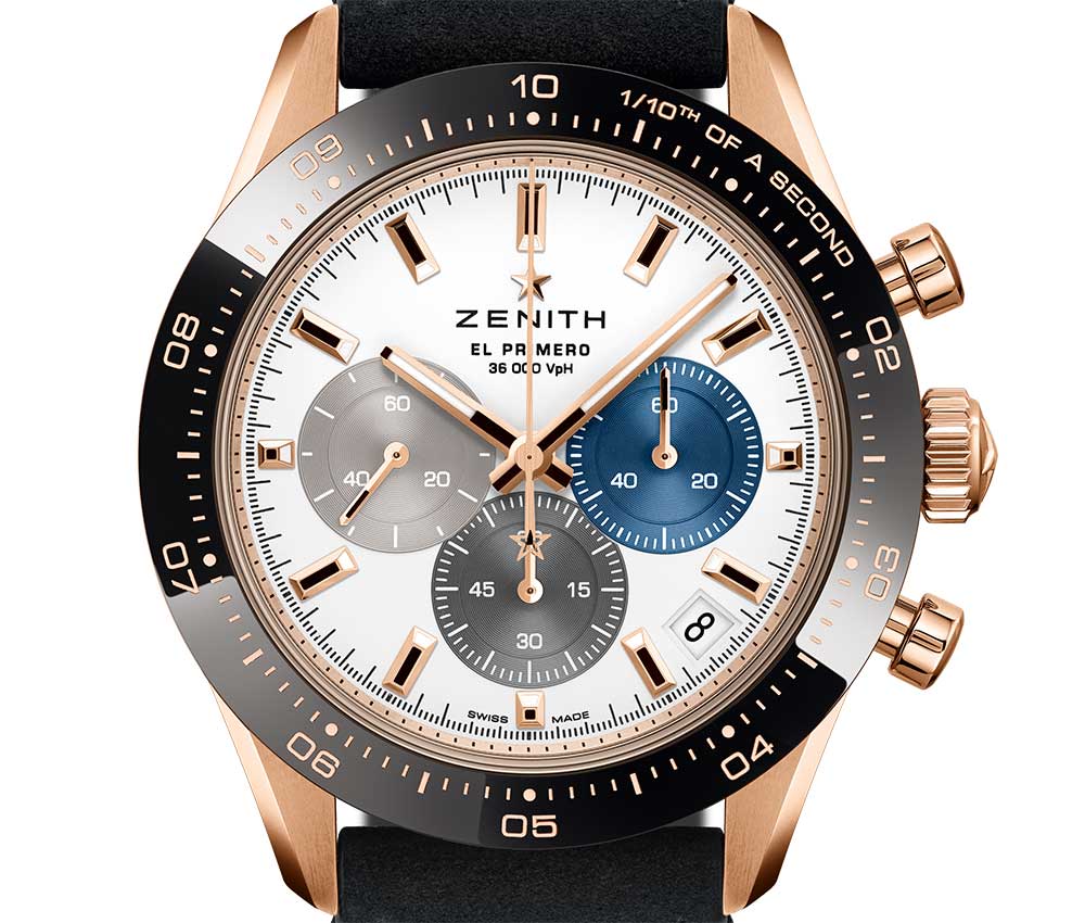 zenith chronomaster sport gold closeup