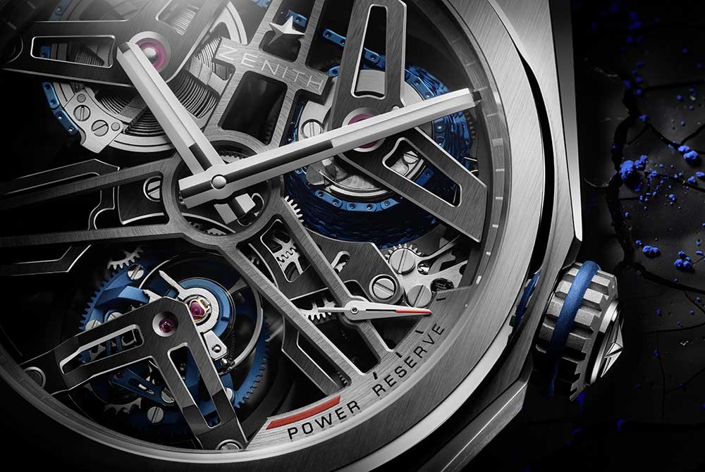 zenith defy fusee tourbillon dial closeup