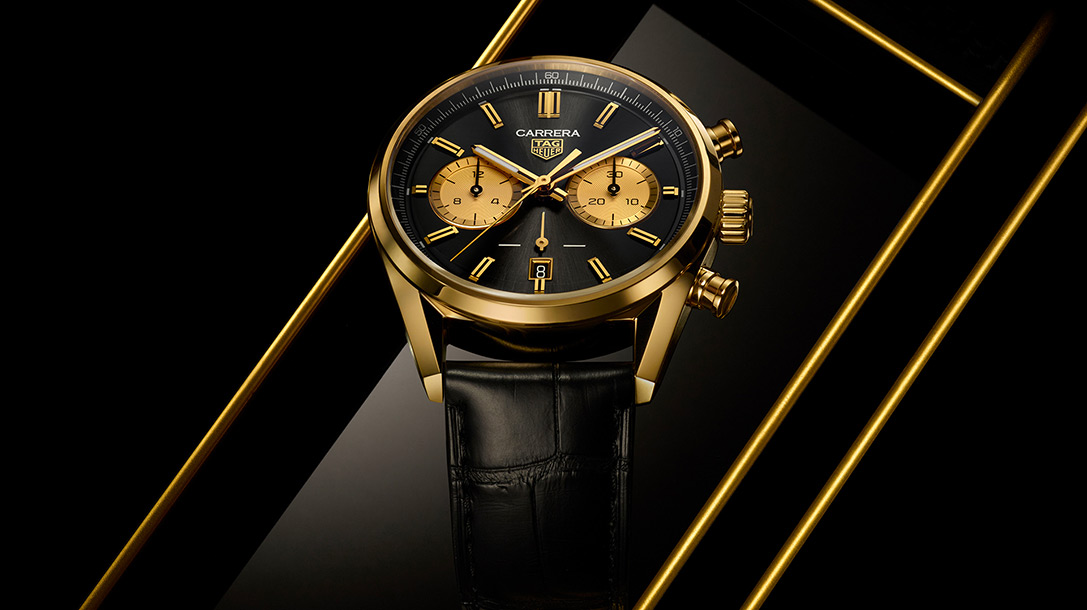 Tag heuer black best sale gold