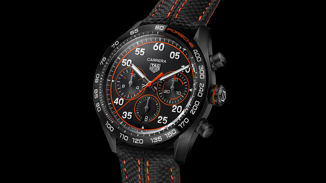 CARRERA PORSCHE CHRONOGRAPH ORANGE RACING TAG Heuer