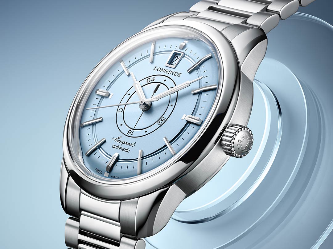 Longines brings an opaline blue dial to the Conquest Heritage Central Power Reserve