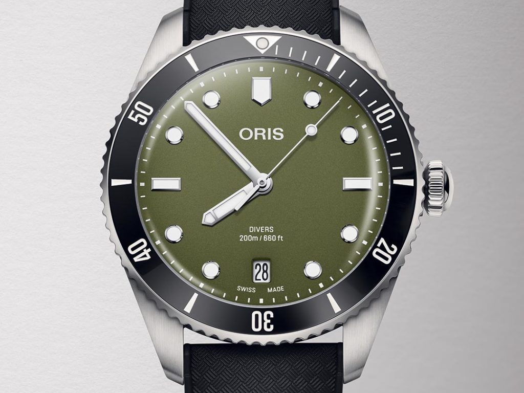 Oris Gives the Divers Date an Olive-Green Everyday Edge