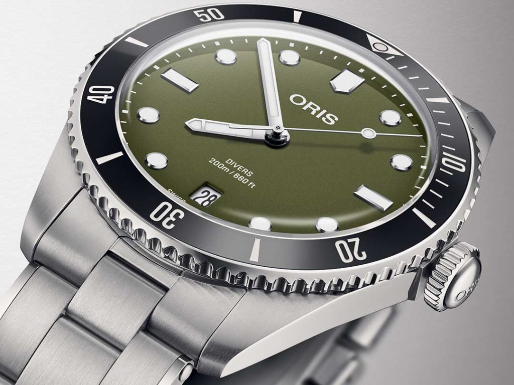 Oris Gives the Divers Date an Olive-Green Everyday Edge